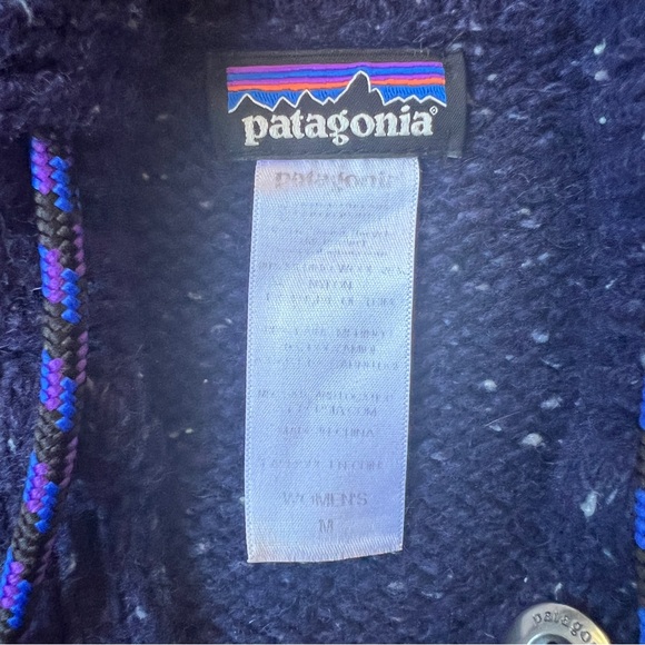 PATAGONIA Ranchito Hoody Navy Speckled Wool Pullover Sweater size Medium - Picture 9 of 9
